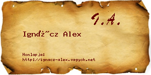 Ignácz Alex névjegykártya